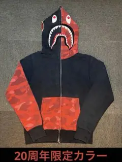 BAPE シャークフーディ 黒/迷彩