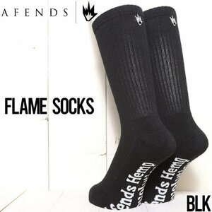 【送料無料】AFENDS アフェンズ FLAME HEMP SOCKS ソックス 靴下 ユニセックス A204670　BLK ワンサイズ