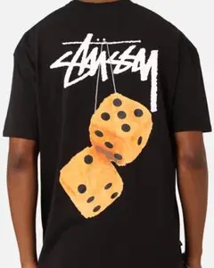 海外限定 Stussy ステューシー Tシャツ ブラック L ロゴ ダイス