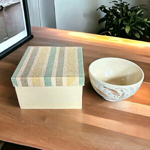 【FU10】川添寿楽 鯉 波紋 茶道具 茶道 抹茶 抹茶碗 茶碗 茶わん 和食器 レトロ 骨董品