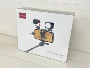 [ML8278]未開封！【MIRFAK】Mirfak vlogging kit MVK01 スマホホルダー LEDライト 自撮り棒 ミニ三脚付きスマホビデオマイクキット