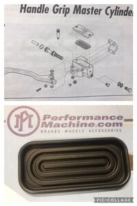 PM マスターシリンダー トップカバー ガスケット ラバー クラッシック 角型 ハンドル フロント/リア パフォーマンスマシン アップデート品