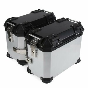 OHJ368★オートバイサイドボックス 各38L ルミ製 パニアケース バイク用 サイドケース 左右セット鍵/サイドキャリア付き 革の裏地 防水