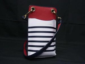 ■新品■未使用■ TOMMY HILFIGER トミーヒルフィガー レザー クロスボディ ショルダーバッグ ポシェット ホワイト系×ネイビー系 FA1086