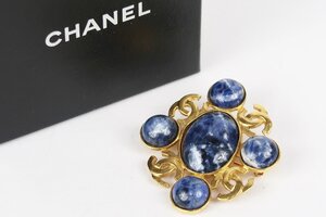 【美品】CHANEL シャネル 色石 ヴィンテージ ココマーク ブローチ 95A刻 ブランドアクセサリー 小物 レディース【PS45】