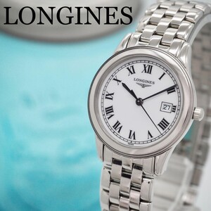 438【美品】LONGINES 時計　フラッグシップ　レディース　デイト　ローマ