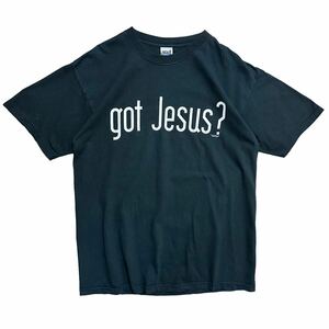 ■激レア■00s USA製 GOT JESUS？ メッセージ Tシャツ L GOT MILK？ パロディ ジーザス ビンテージ