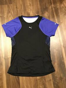 値下げ★PUMA　半袖　Tシャツ　スポーツウエア　レディース　黒系　S　DRY CELL　クリックポスト