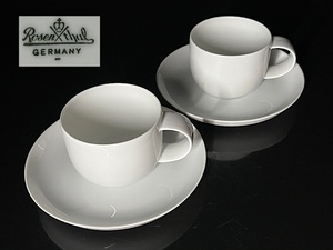 【瑞】 ローゼンタール ROSENTHAL　ホワイトスタジオライン　カップ＆ソーサー２客セット