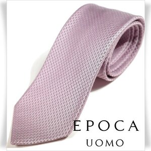 新品1円～★定価1.4万 エポカ ウォモ EPOCA UOMO 日本製 シルク絹100% ネクタイ 織柄 ピンク 正規店本物 ◆5166◆