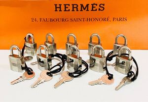 HERMES 極上美品 カデナ 10個セット シルバー 鍵付属 エルメス パドロック