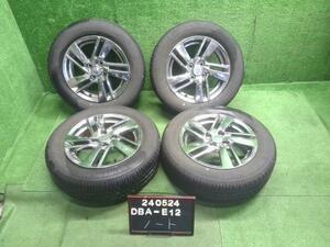 15インチ　夏 ノーマルタイヤ 日産純正アルミホイール4本 15×5.5J 4穴 PCD100 +40 185/65R15　ノート E12 (240524)