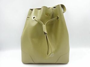 ◇ FURLA フルラ ステイシー ハンドバッグ レザー カーキ オリーブ ベージュ系 レディースバッグ 巾着バッグ 中古品