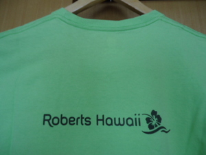 即決　ハワイ　Roberts Hawaii　ロバーツハワイ　スタッフ　Ｔシャツ　黄緑色　Ｌ