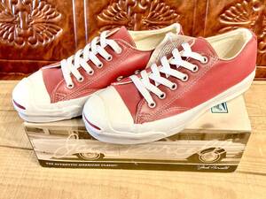 ★☆90s!USA!希少レア!コンバース JACK PURCELL LEATHER レッド 5.5 24.5cm converse ジャックパーセル レザー 赤 デッド ビンテージ 224★