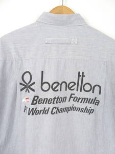 90s Benetton ベネトン フォーミュラ F1 ワールドチャンピオンシップ 長袖 シャツ 46 レース ワークシャツ ヒッコリー レーシング