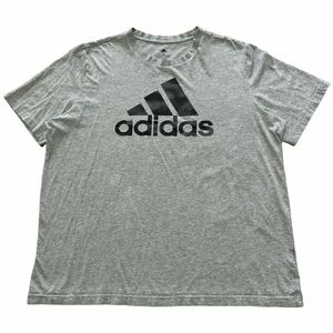 adidas アディダス 半袖プリントTシャツ グレー XL