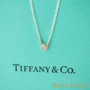 ■1円~■ TIFFANY&Co. ティファニー バイザヤード SV シルバー 925 1.5g ダイヤモンド 1PD ネックレス アクセサリー 箱 巾着 「24974」