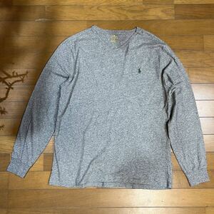 POLO RALPH LAUREN ポロ ラルフローレン L/G ロンT 長袖 コットン グレー 美品