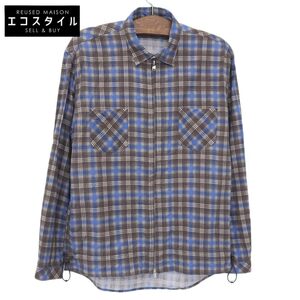 nonnative ノンネイティブ コットン100% チェック柄 ジップアップシャツジャケット メンズ ブラウン×ブルー 2 NN-SJ3705