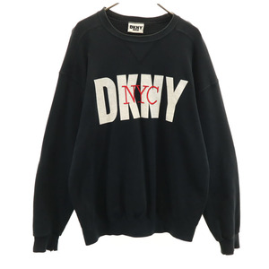 ダナキャランニューヨークジーンズ 90s オールド 長袖 スウェット トレーナー ブラック DKNY JEANS メンズ