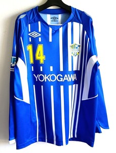 JFL　横河武蔵野FC　選手支給品　2013‐2015 HOME L/Sユニフォーム#14　L