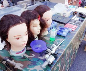 美容師 実習セット HIKARI ヒカリシザー N-5 N-75 カットマネキン シザーケース など まとめ売り 理容 ヘアカット [須賀川店]