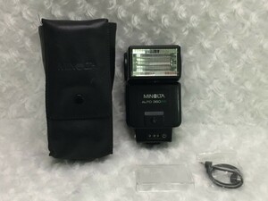 MINOLTA AUTO 360PX ミノルタ ストロボ シンクロコード付き ケース付き パネル付き ブラック ジャンク品 ／ 05-00908