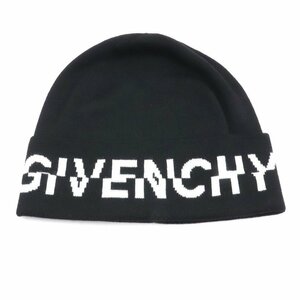 未使用 GIVENCHY ウール ニットキャップ ブラック ジバンシー ビーニー ロゴ