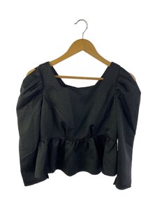 Her lip to◆Volume Sleeve Jacquard Top/S/ポリエステル/BLK/1241302009//