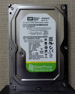 ■正常動作品■WesternDigital製 AVコマンド対応HDD 500GB WD5000AVDS