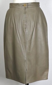 VINTAGE HERMES LAMB LEATHER SKIRT エルメス ラム レザー スカート size 38 フランス製 b8286