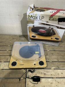 Z◇ レコードプレーヤー ION Audio アイオンオーディオ Max LP スピーカー内蔵 レコードプレーヤー ウッド調 IA-TTS-013 動作確認済み