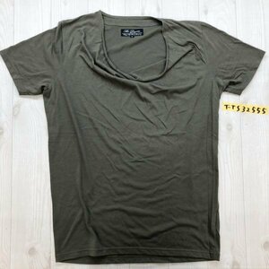 THE BEAMS ビームス レディース クシュクシュネック 日本製 半袖Tシャツ M カーキ