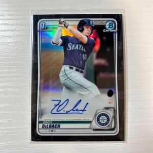 2020 Bowman Draft Zach Deloach autoカード black refractor 75枚限定