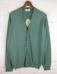 LAJ24608 JOHN SMEDLEY ジョンスメドレー コットン ニット カーディガン L 未使用 GREEN ALOE