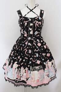 Angelic Pretty / ドリーミィドールハウススペシャルセットのジャンパースカート クロ O-24-10-05-007-AP-OP-OW-OS