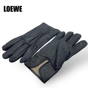 １円スタート【極美品】LOEWE ロエベ アナグラム レザー 手袋 グローブ 防寒具