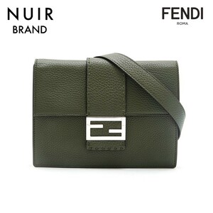 フェンディ FENDI ショルダーバッグ フラットバケット ミディアム カーキ