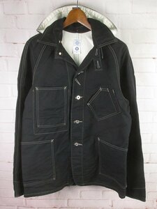 MFJ19598 POST OVERALLS ポストオーバーオールズ SWEET BEAR ダック カバーオール フード付き M ブラック系