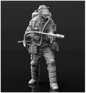 送料無料…1/35 火炎放射器を持った兵士 ARMY 未塗装 レジン製 組み立て キット フィギュア プラモデル 人形 ガレージキット H107