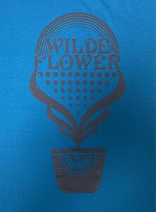 サイケデリックTシャツ Wild Flower Blue M レトロ　モッズ　サイケ