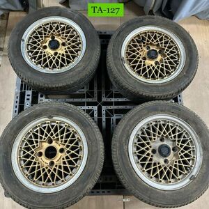 TA-127 激安 ホイール RAYS Volk Racing 14インチ 4H 5.5J PCD114.3 185/60R14 4本セット旧車 現状品