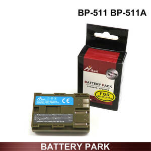 純正品BP-511Aよりも46%増の2040ｍAh大容量 BP-511A キャノン 互換バッテリー EOS 5D EOS 10D EOS 20Da 30D 50D EOS D30 EOSD50 EOS Kiss D