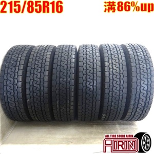 中古タイヤ 215/85R16 120/118L ブリヂストン デュラビス M804 6本セット エルフ 中古 16インチ