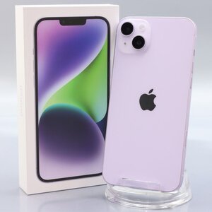 Apple iPhone14 Plus 128GB Purple A2885 3L277J/A バッテリ100% ■SIMフリー★Joshin1635【1円開始・送料無料】