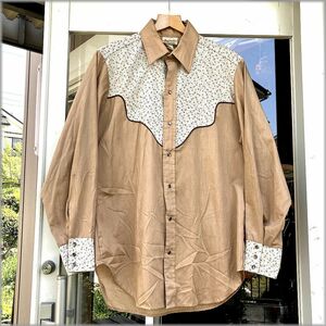 ★70s　Frankenstein　WESTERNWEAR CALIFORNIA　ビンテージ　ウエスタンシャツ　size L★検 古着 カウボーイ アメリカ アメカジ USA製