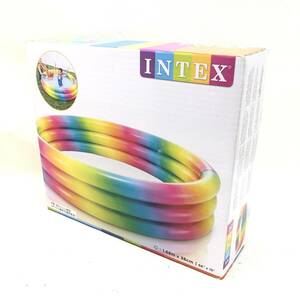 ★未開封品 INTEX インテックス サンセットグロープール レインボー 1.68×38 子供用 夏 水泳 水遊び★K02411