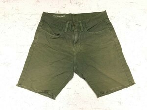 SAVE KHAKI UNITED セーブカーキユナイテッド USA製 カットオフ 綿麻 ハーフ ショートパンツ メンズ 綿50% 麻50% 30 カーキ