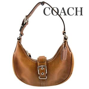 希少COACH コーチ　ハンドバッグ　ワンショルダー　レザー　三日月型